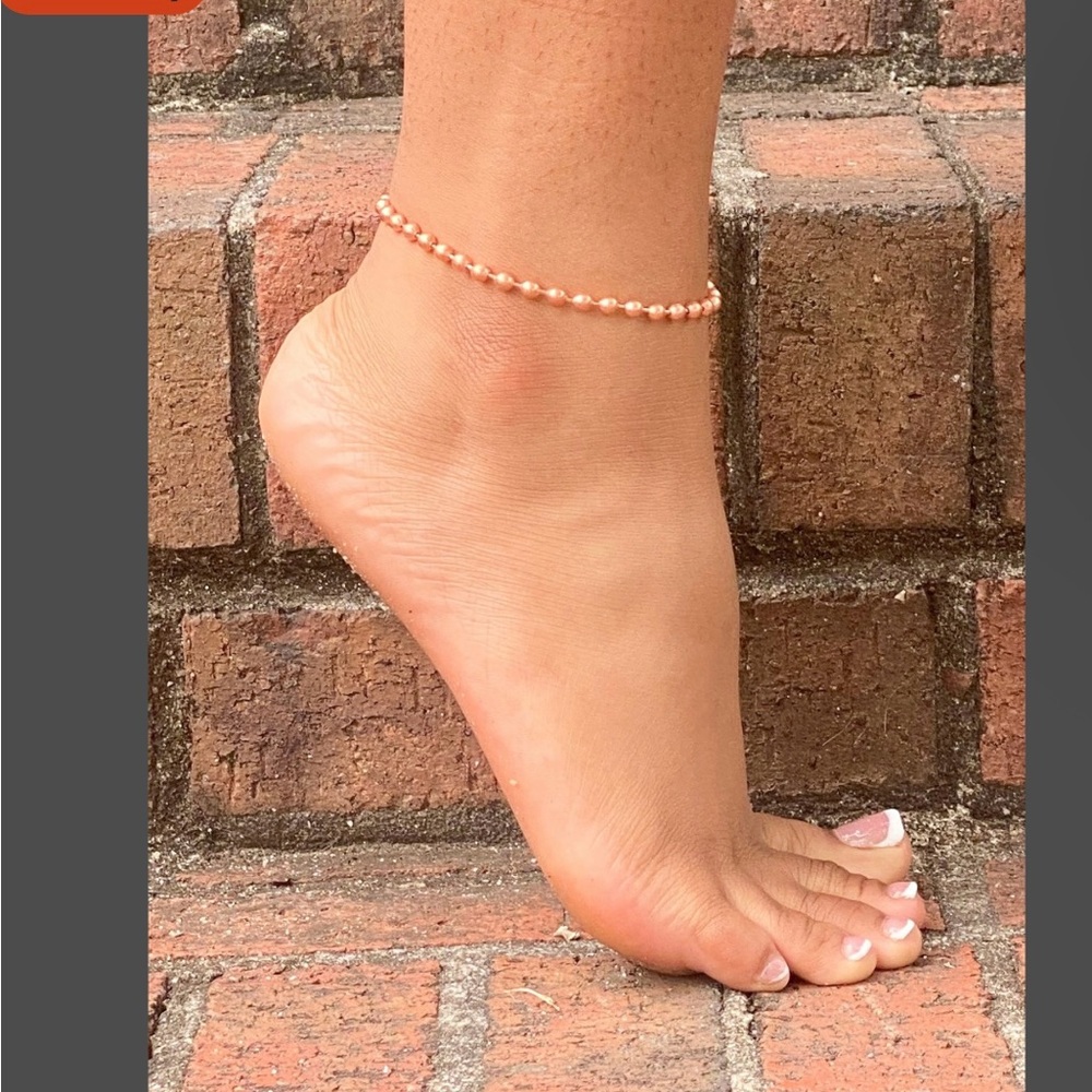 Copper Bead Chain Anklet